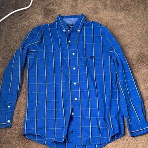 Chaps Blue Plaid Men's Button-Down Shirt